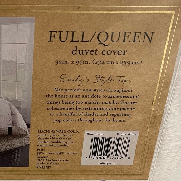 Cupcakes and Cashmere Full/Queen Blue Frame Duvet Cover